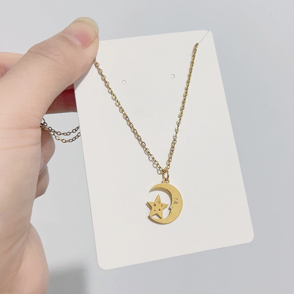 Wholesale Stainless Steel Star Moon Sun Necklace