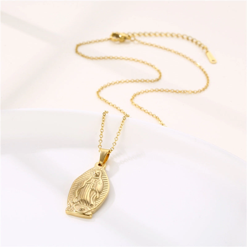 Wholesale Stainless Steel Sunflower Creative Necklace