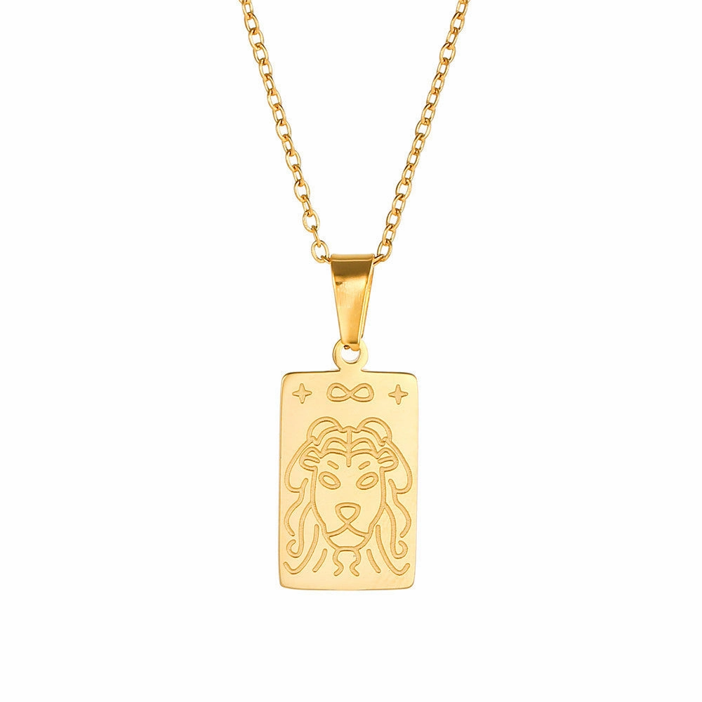 Wholesale Stainless Steel Tarot Engraved Pendant Necklace