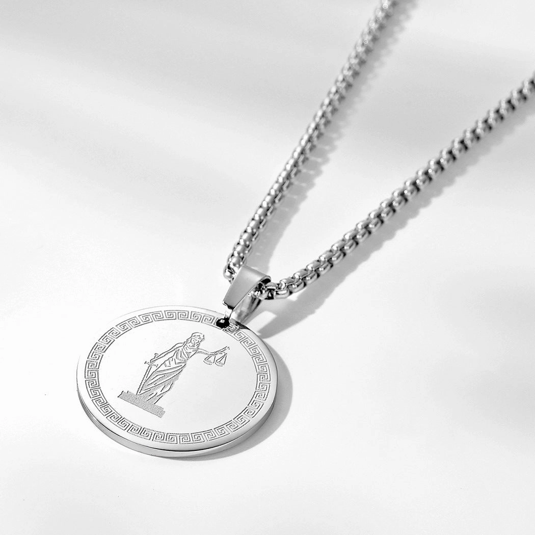 Wholesale Stainless Steel Themis Titan Divine Law and Order Pendant Necklace