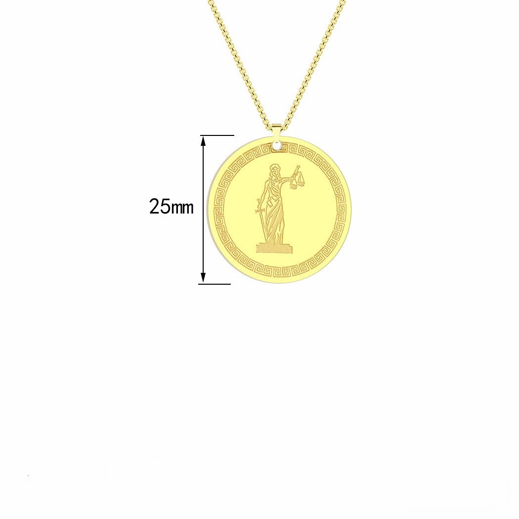 Wholesale Stainless Steel Themis Titan Divine Law and Order Pendant Necklace