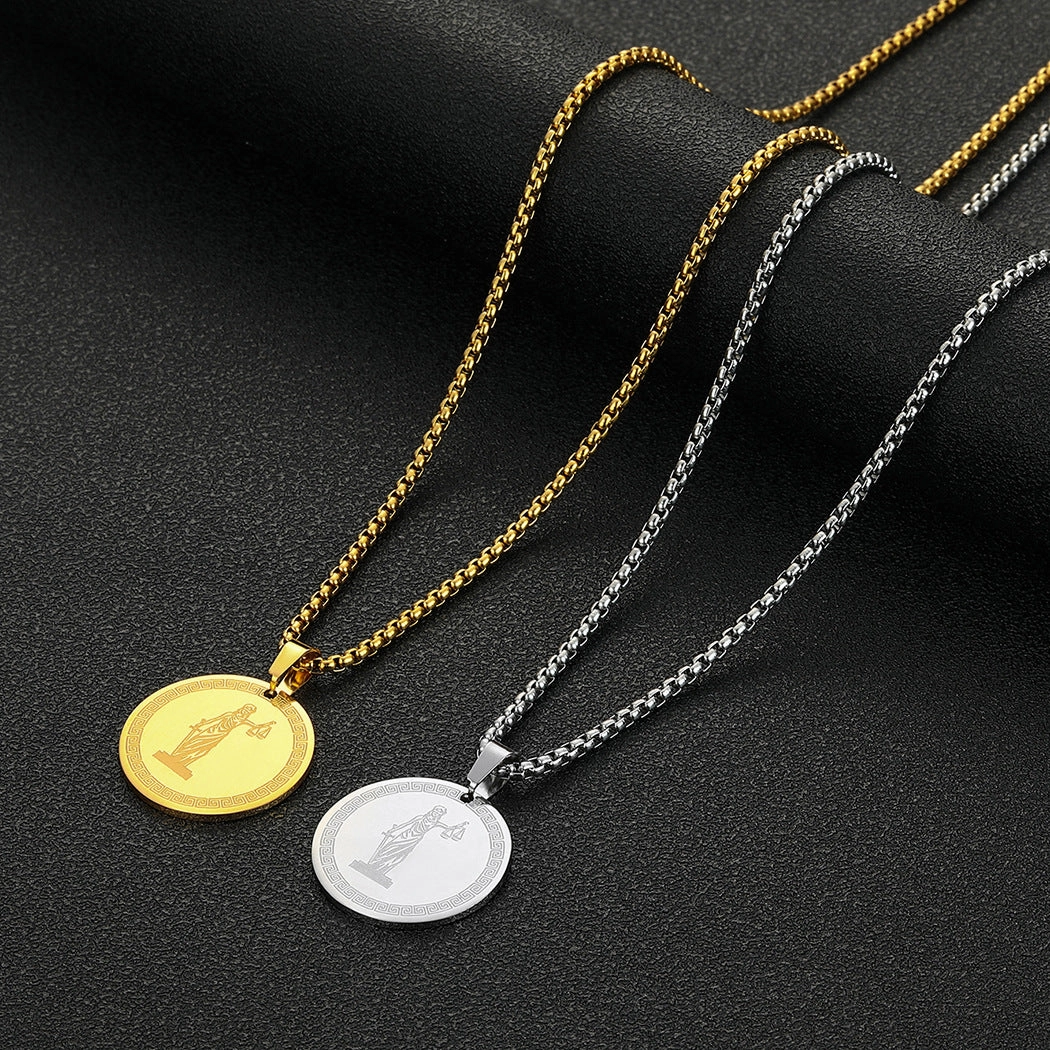 Wholesale Stainless Steel Themis Titan Divine Law and Order Pendant Necklace