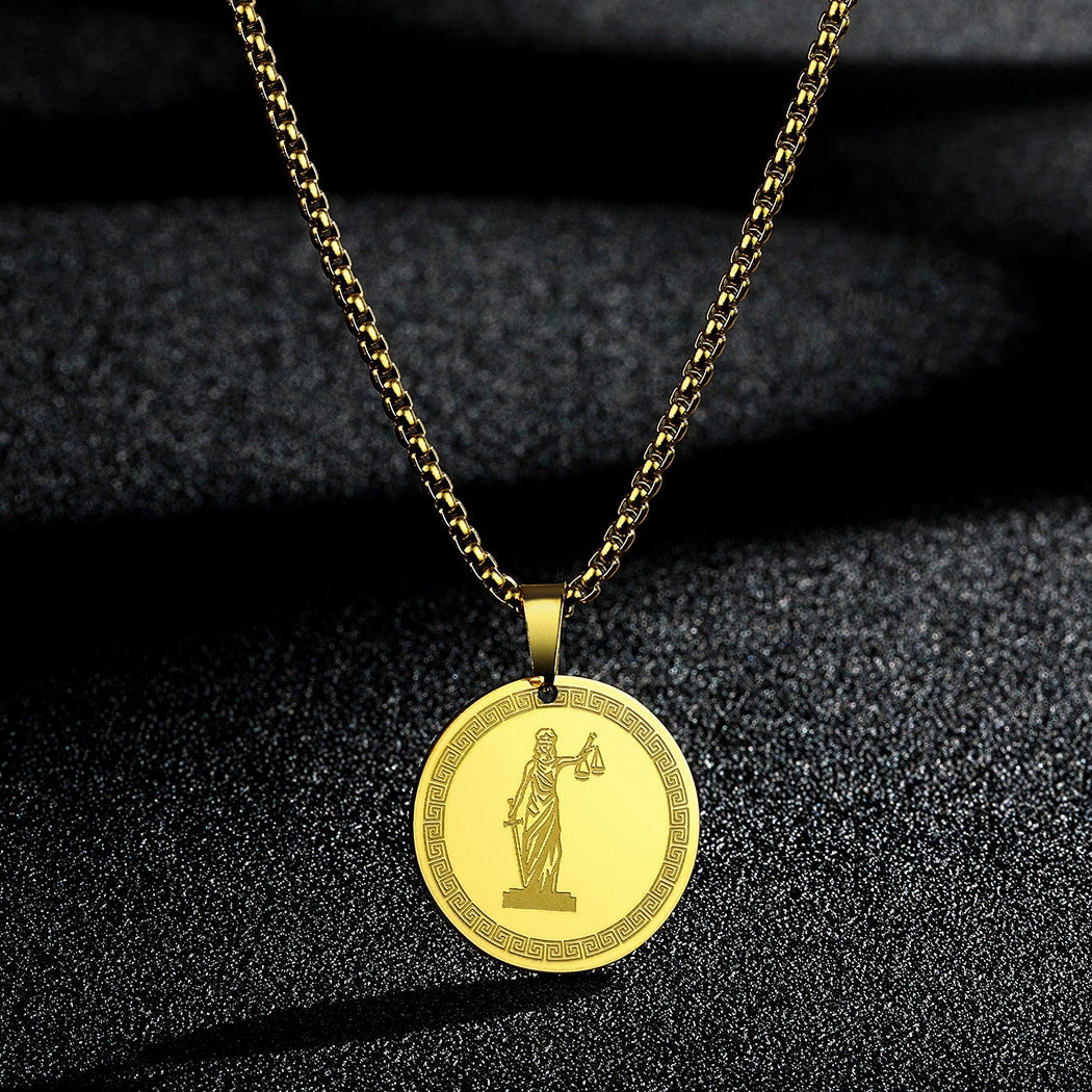 Wholesale Stainless Steel Themis Titan Divine Law and Order Pendant Necklace