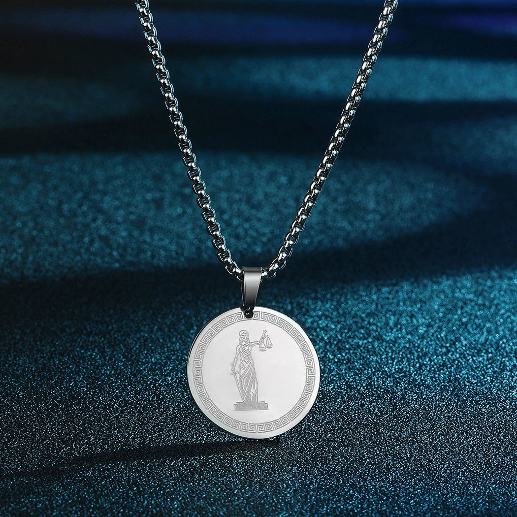 Wholesale Stainless Steel Themis Titan Divine Law and Order Pendant Necklace
