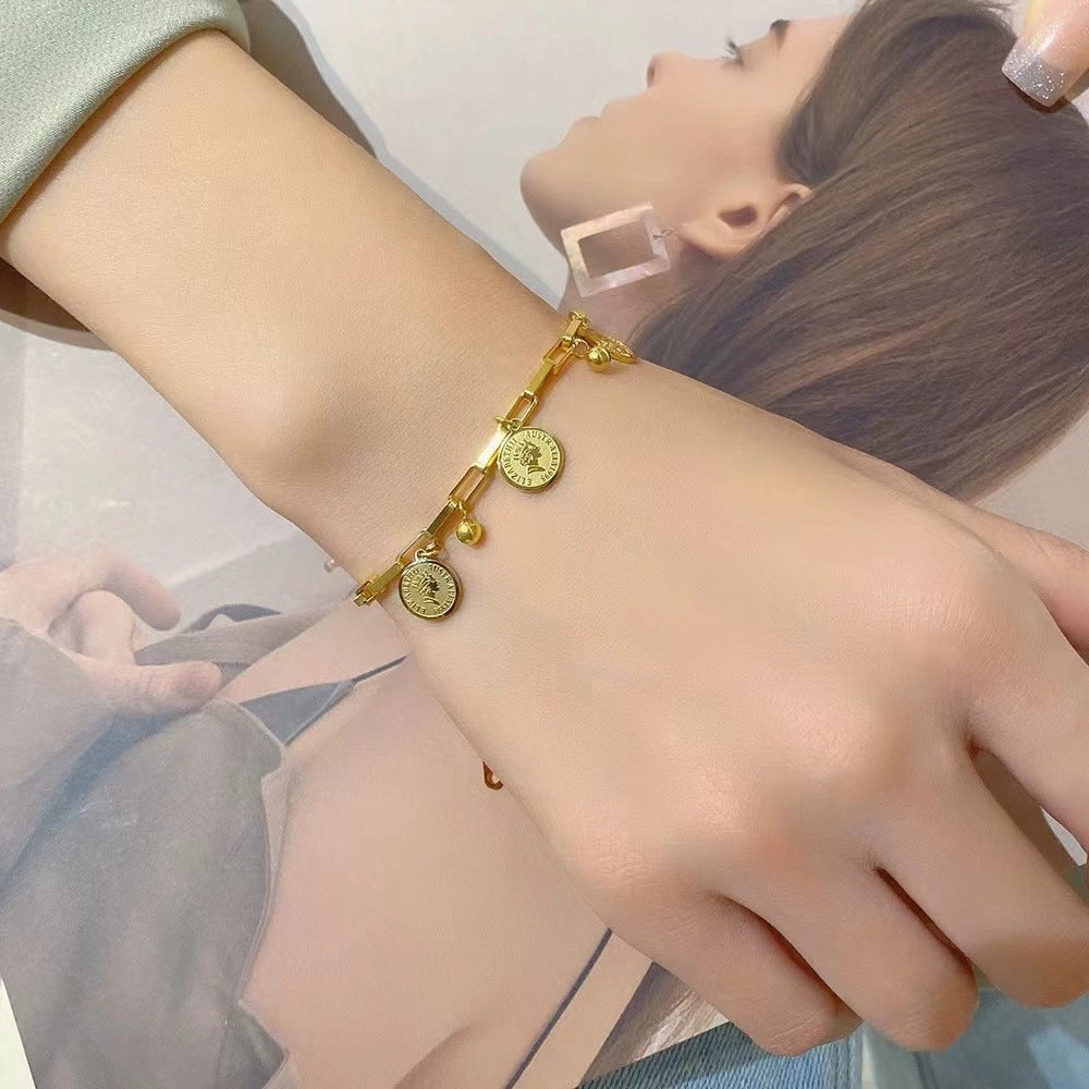 Wholesale Stainless Steel Titanium Steel Head Tag Bracelet