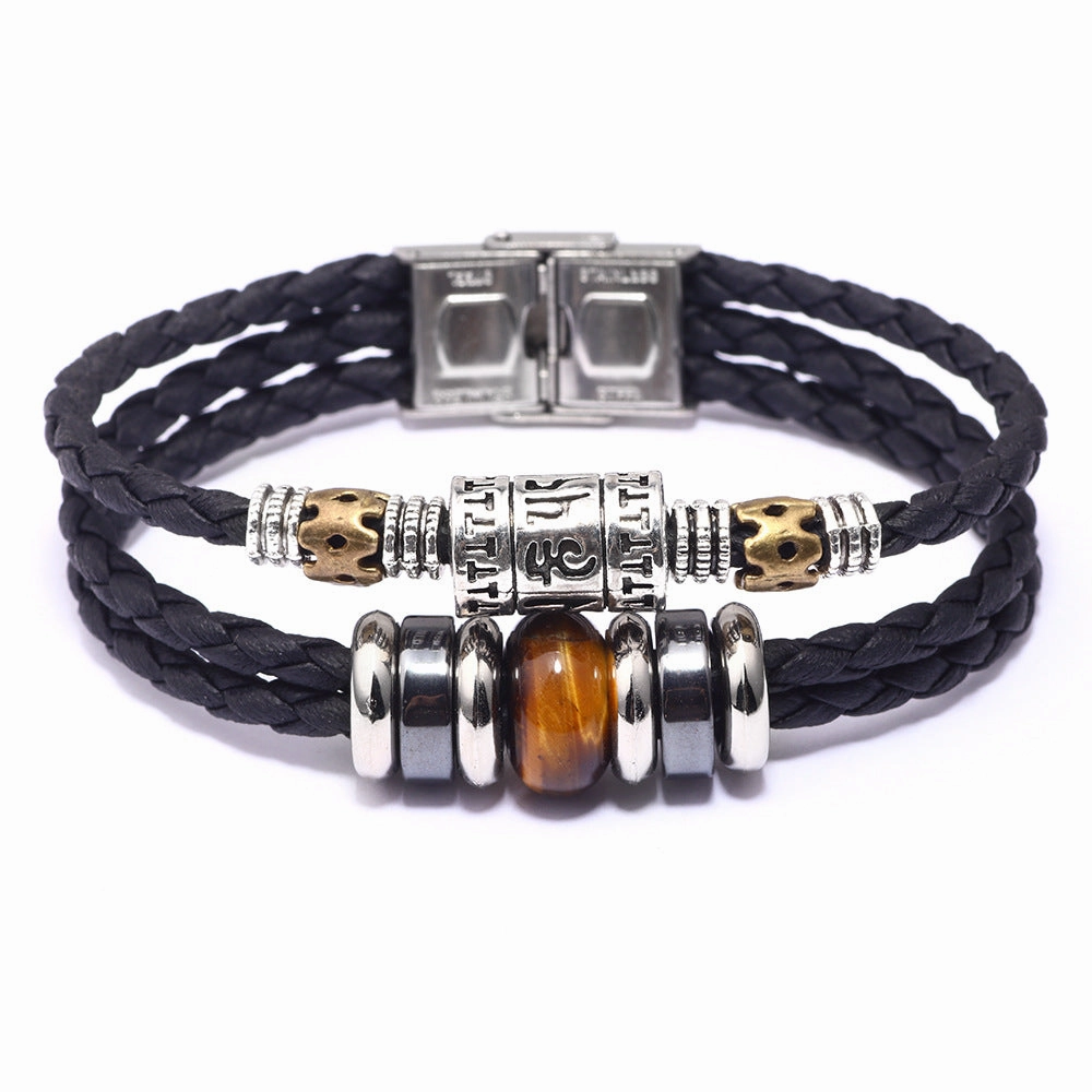 Wholesale Stainless Steel Turquoise Leather Bracelet
