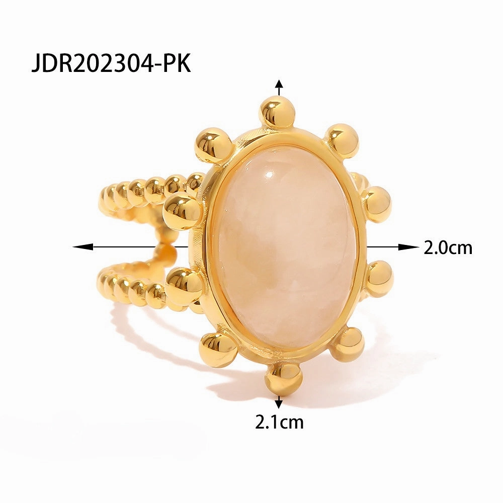 Wholesale Stainless Steel Turquoise Plated 18K Gold Open Ring