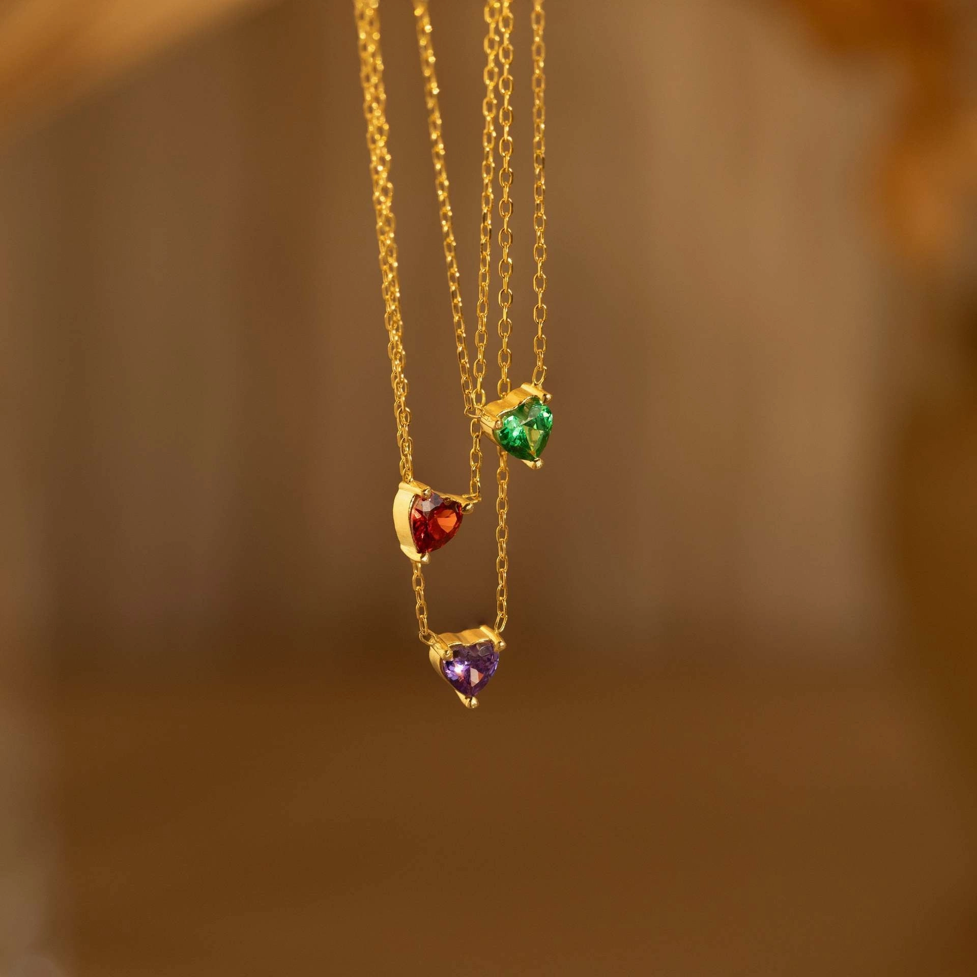 Wholesale Stainless Steel Twelve Birthday Stone Necklaces