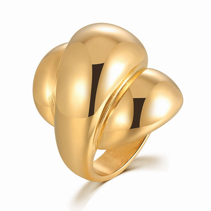 Wholesale Stainless Steel Vacuum Electroplated Flower Ring