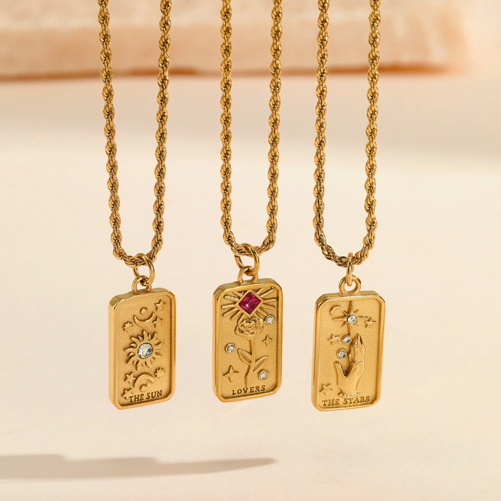 Wholesale Stainless Steel Vastel Tarot Creative Necklace