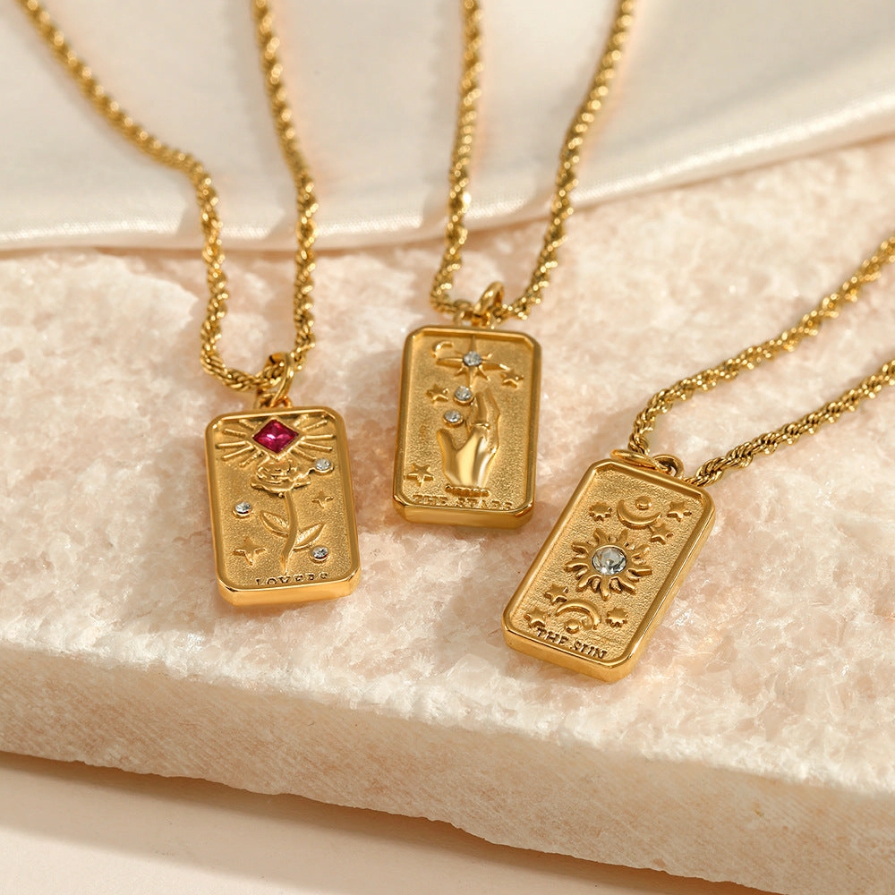 Wholesale Stainless Steel Vastel Tarot Creative Necklace