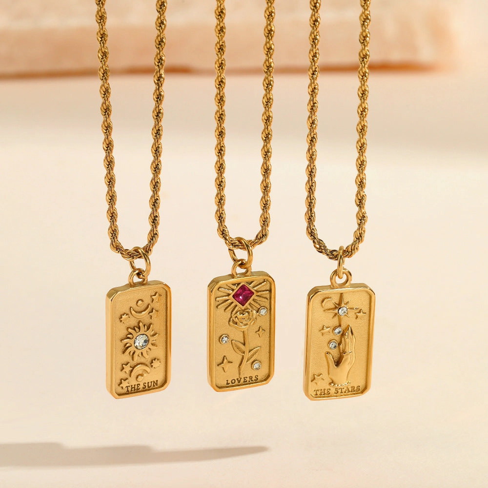 Wholesale Stainless Steel Vastel Tarot Creative Necklace