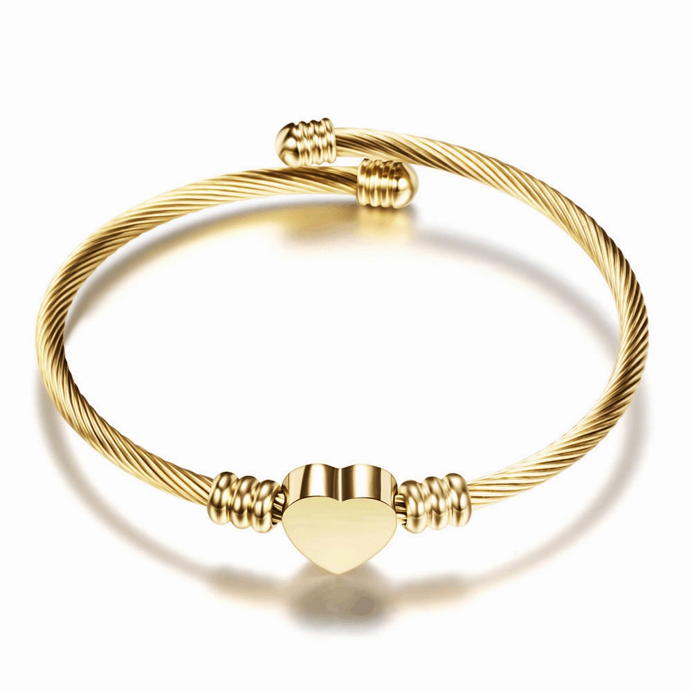 Wholesale Stainless Steel Wire Woven Heart-shaped Bracelets