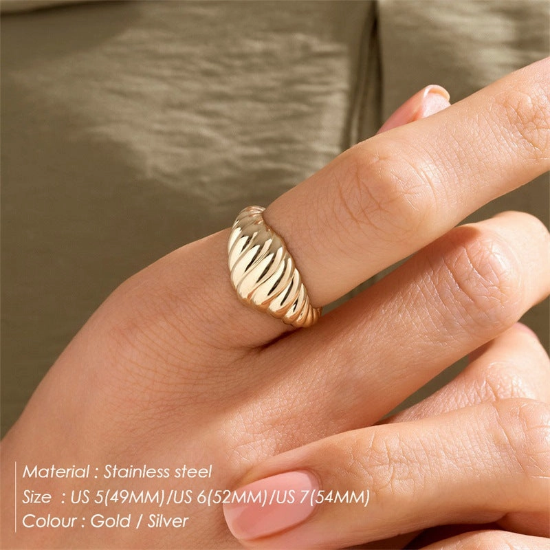 Wholesale stainless steel women's finger ring gold plated 18K ring ring