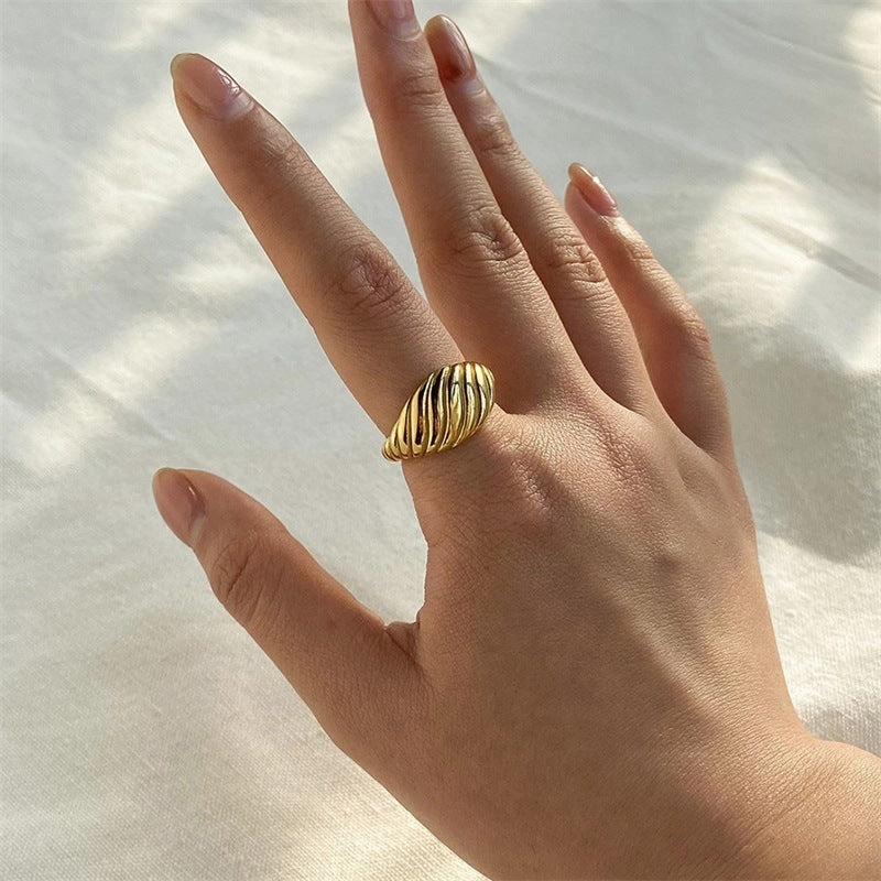 Wholesale stainless steel women's finger ring gold plated 18K ring ring