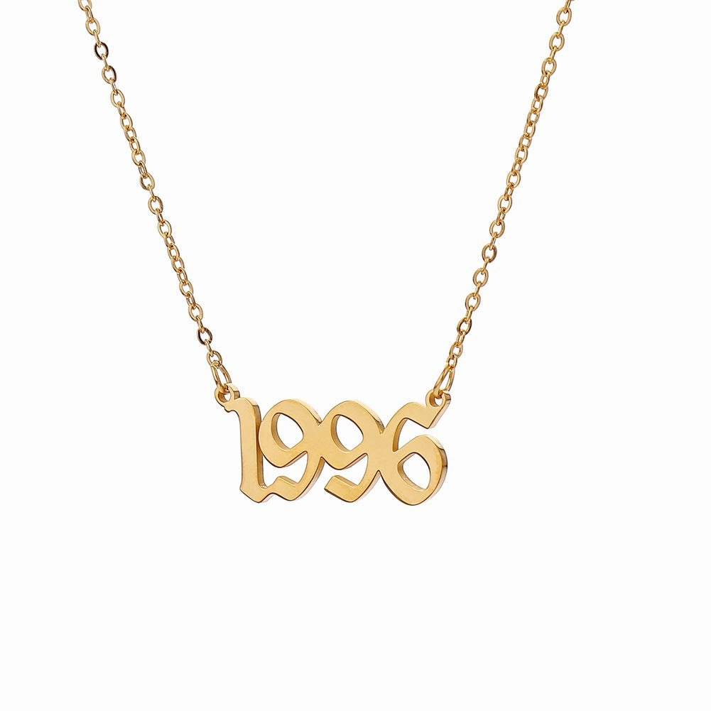 Wholesale Stainless Steel Year Number Necklace