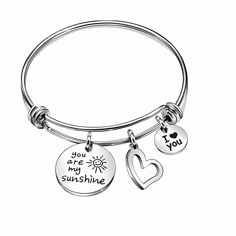 Wholesale Stainless steel you are my sunshine Bracelet