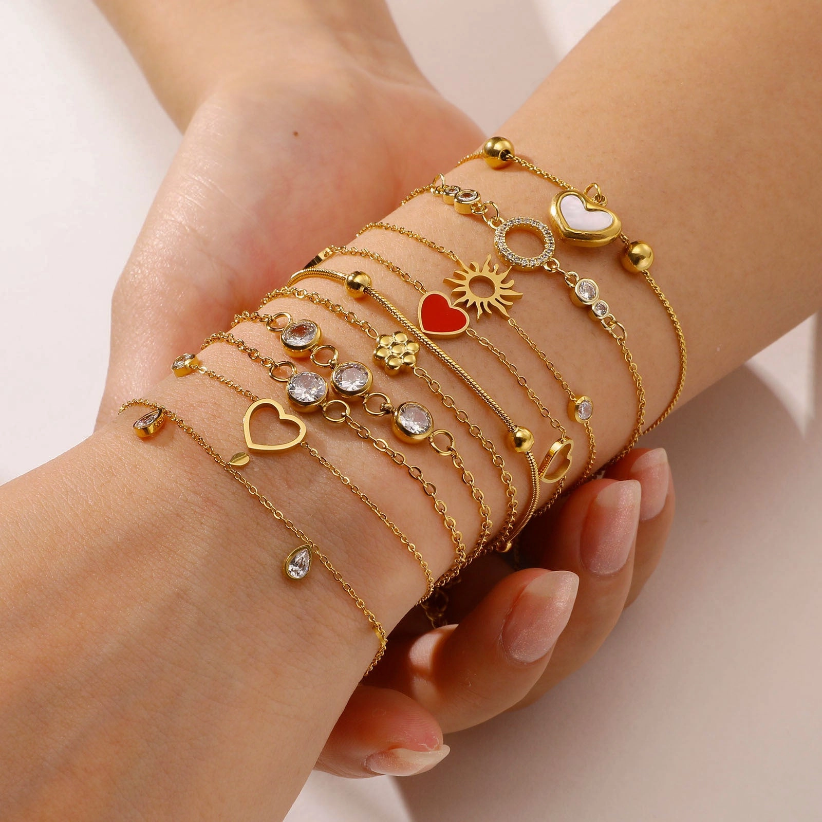 Wholesale Stainless Steel Zircon Adjustable Bracelet