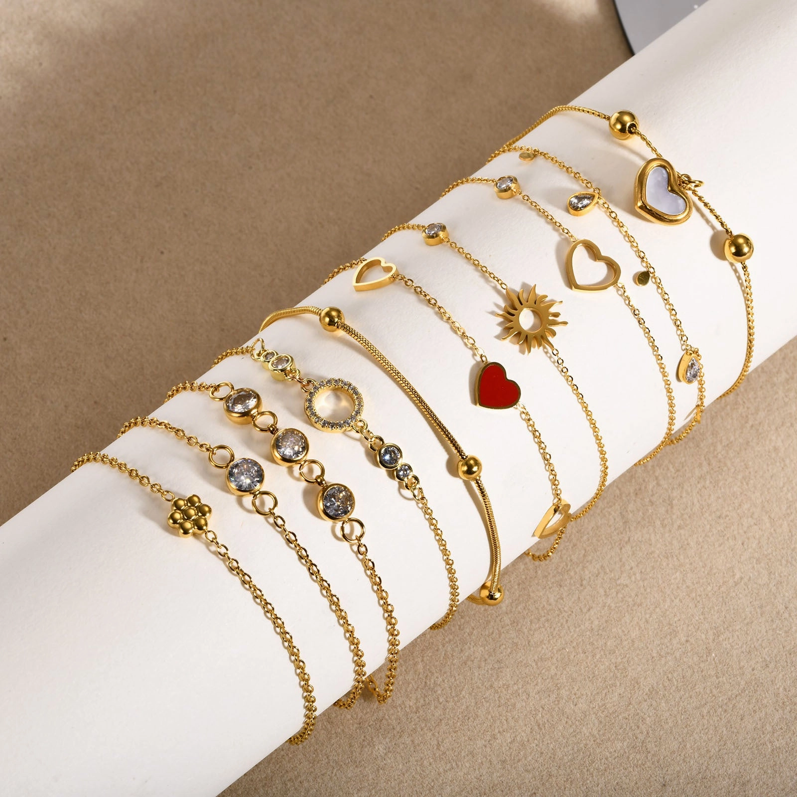 Wholesale Stainless Steel Zircon Adjustable Bracelet