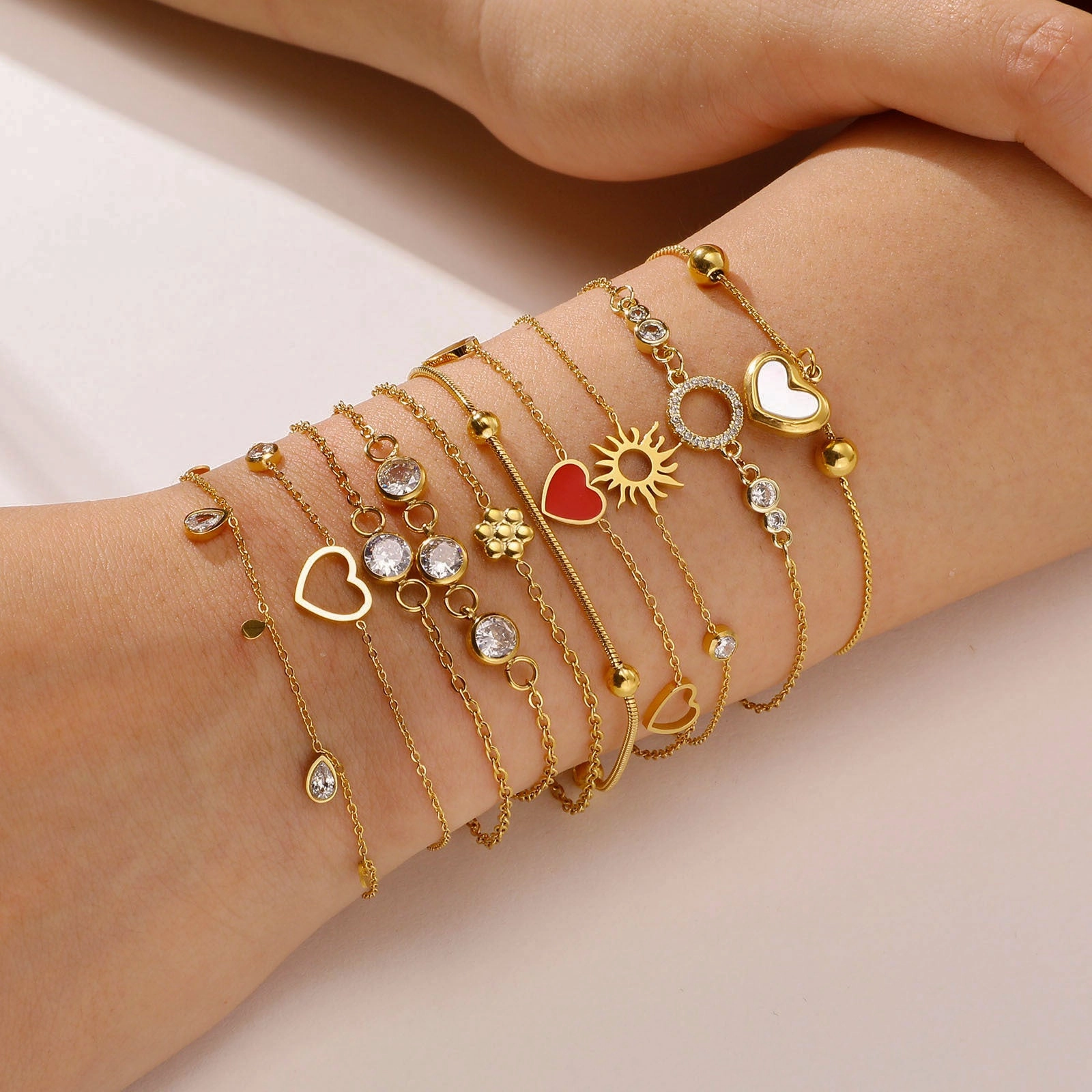 Wholesale Stainless Steel Zircon Adjustable Bracelet