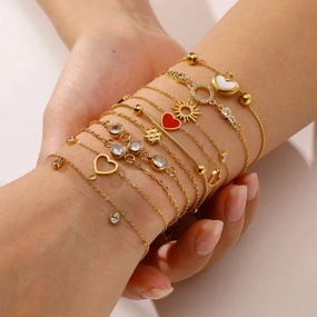 Wholesale Stainless Steel Zircon Adjustable Bracelet