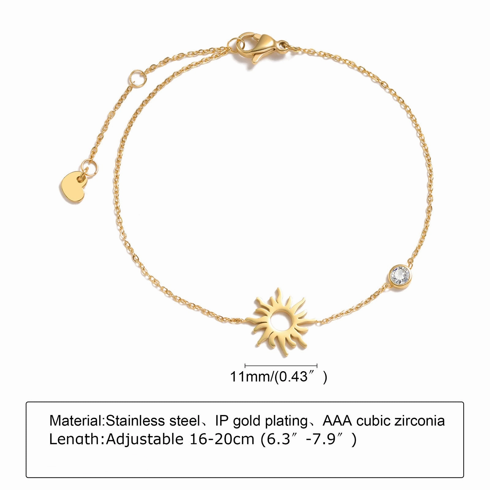 Wholesale Stainless Steel Zircon Adjustable Bracelet
