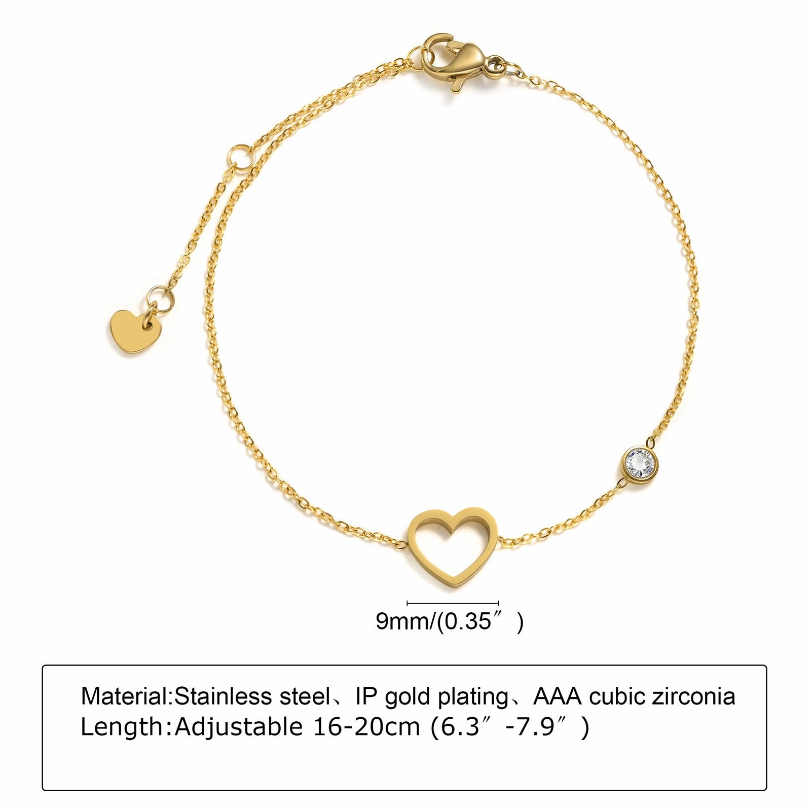 Wholesale Stainless Steel Zircon Adjustable Bracelet