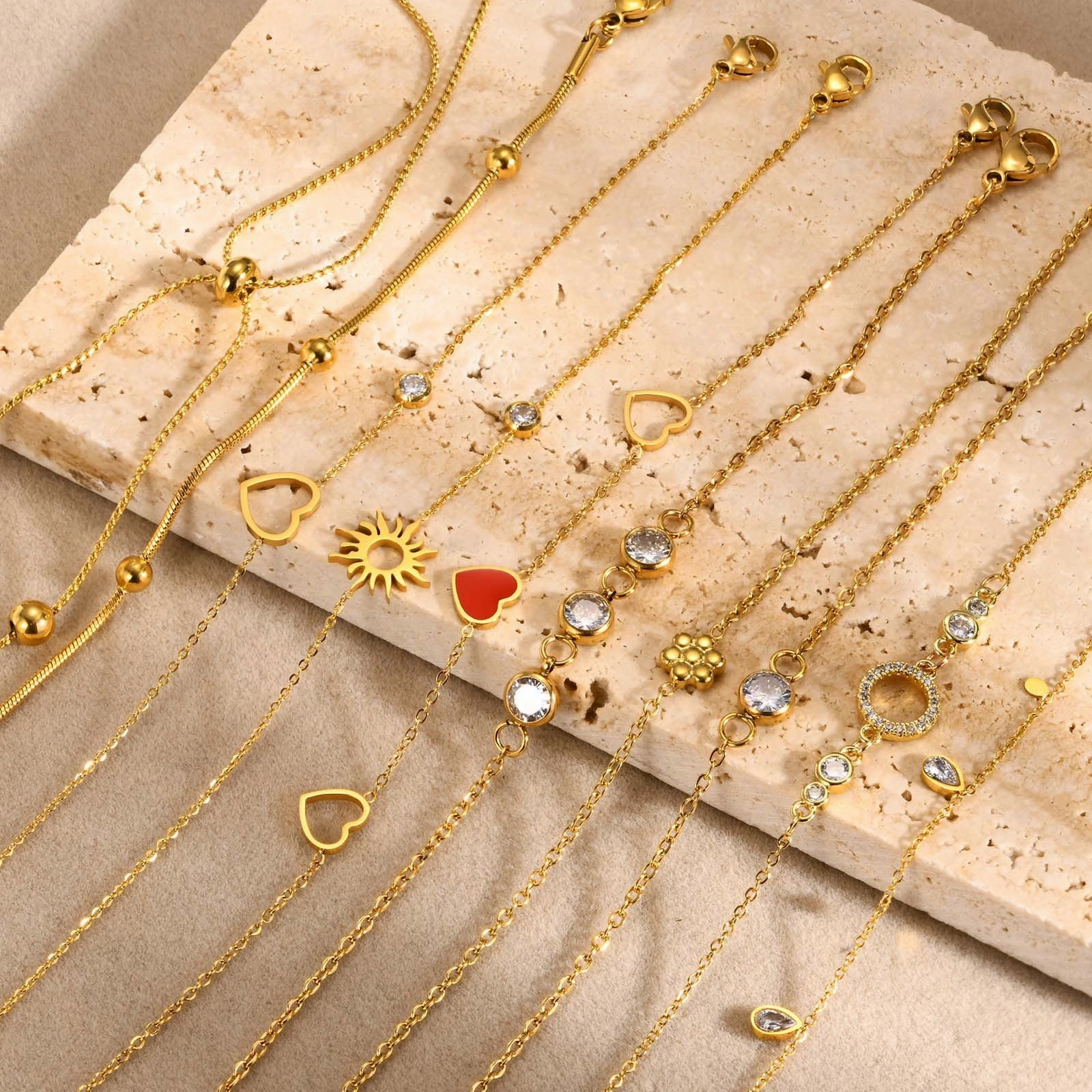 Wholesale Stainless Steel Zircon Adjustable Bracelet