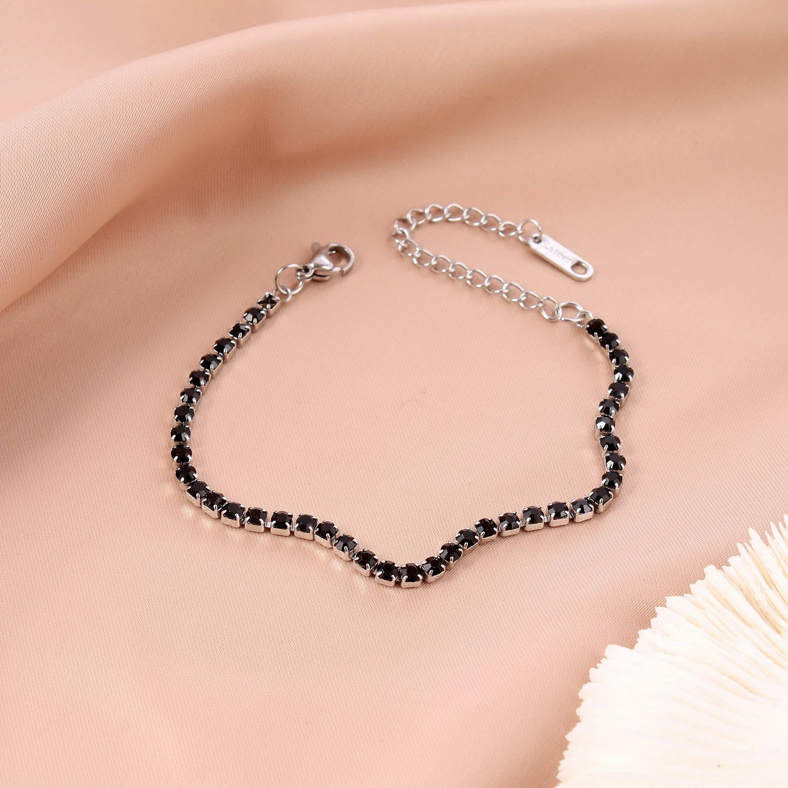 Wholesale Stainless steel zircon diamond cool style bracelet