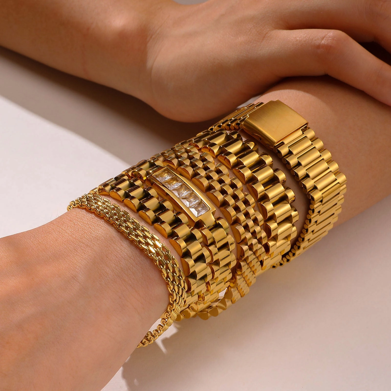 Wholesale Stainless Steel Zircon Watch Strap Bracelet