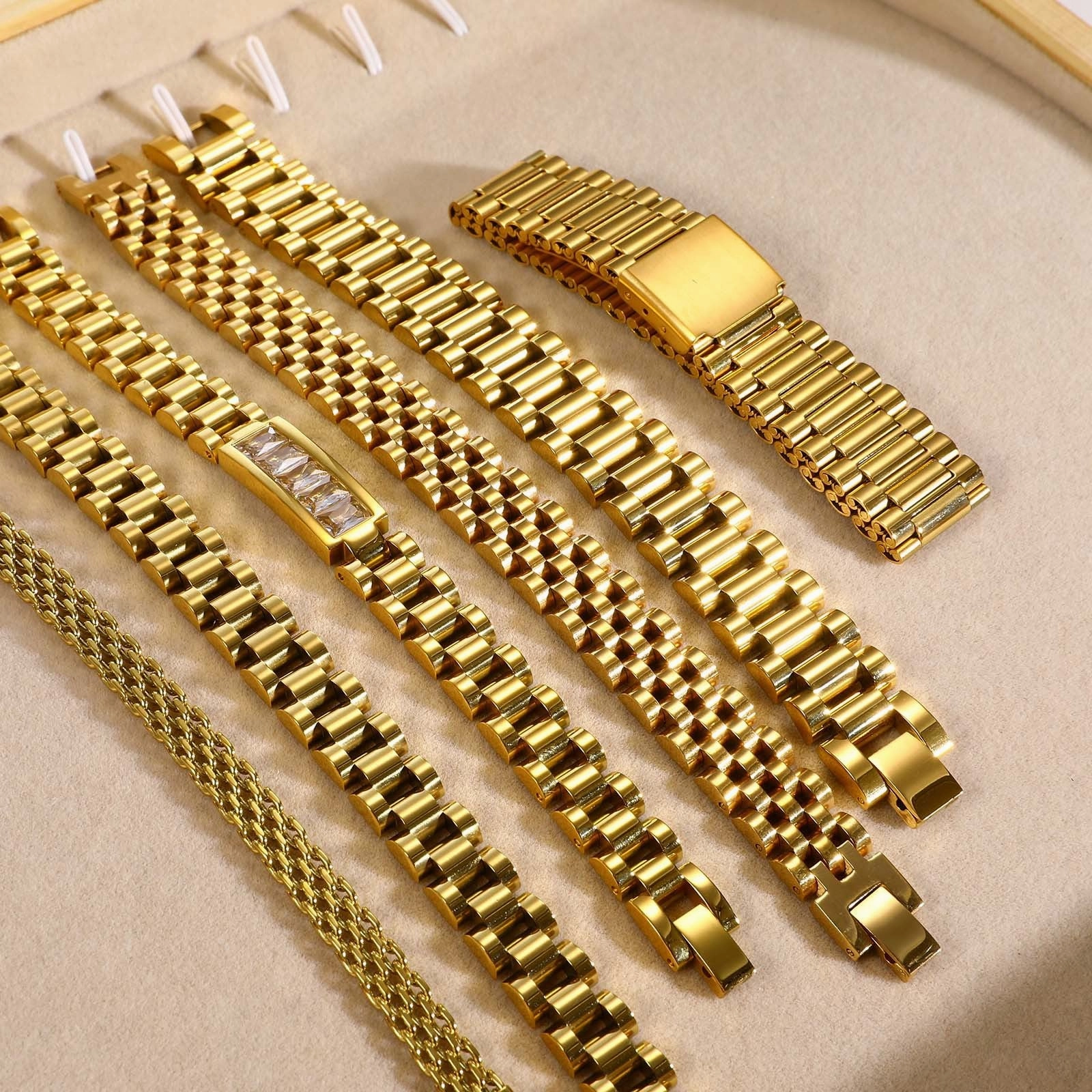 Wholesale Stainless Steel Zircon Watch Strap Bracelet