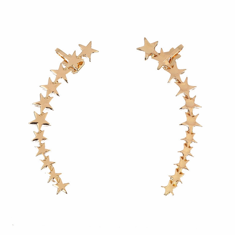 Wholesale Star Alloy Clip Earrings