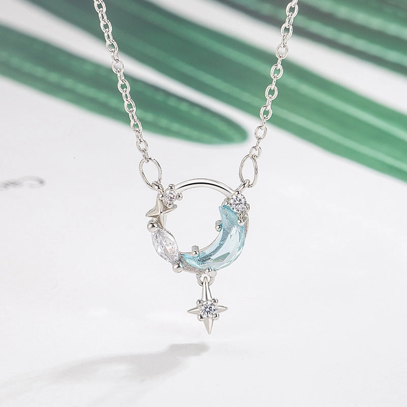 Wholesale Star and Moon Pendant Alloy Pendant Necklace