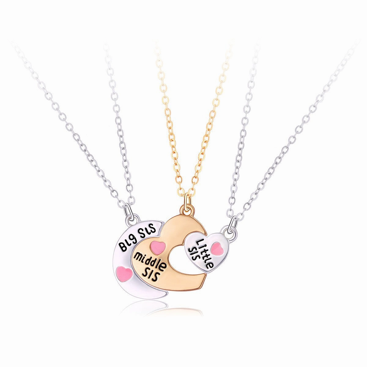 Wholesale Star and Moon Trio Alloy Dripping Oil Stitching Round Pendant Necklace Set