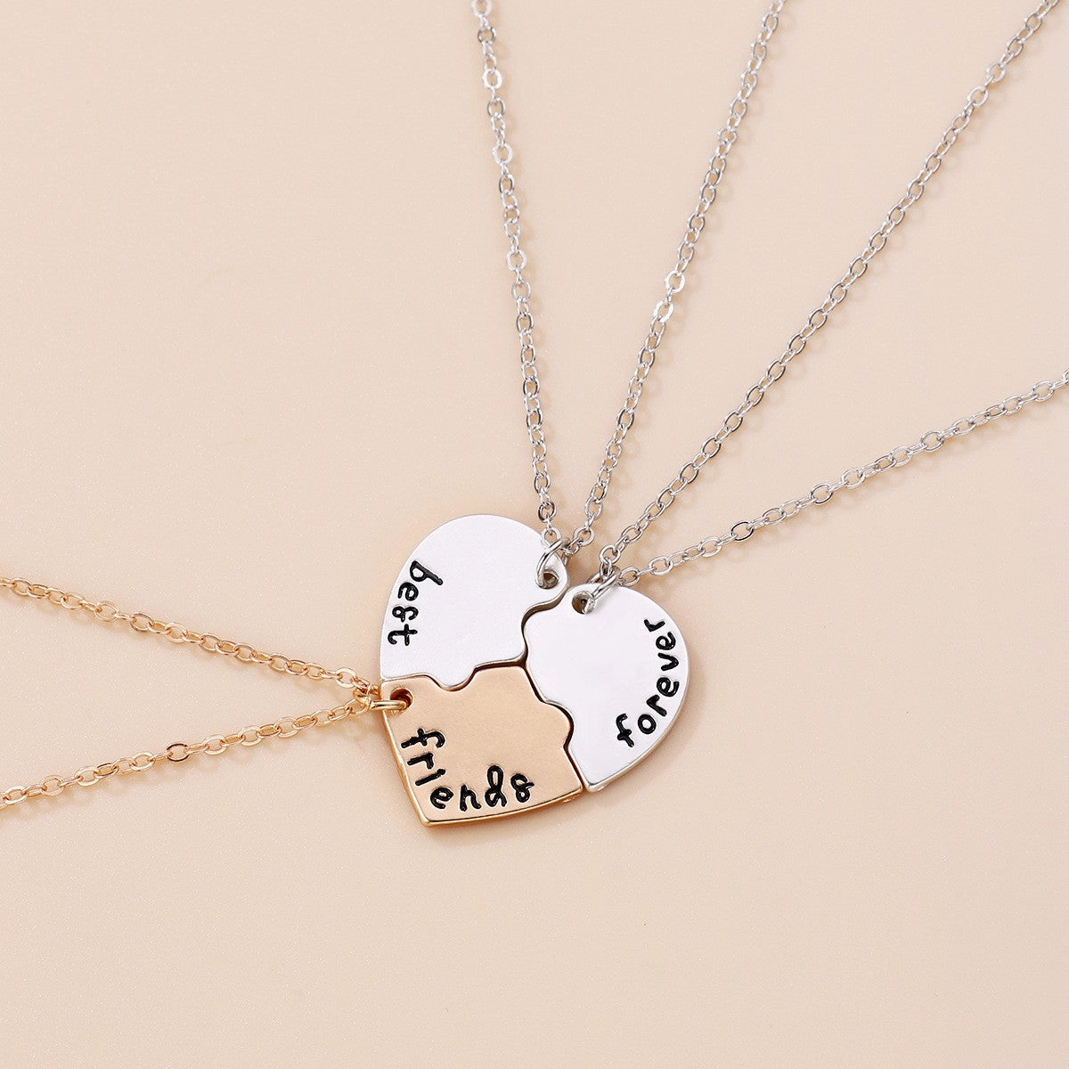 Wholesale Star and Moon Trio Alloy Dripping Oil Stitching Round Pendant Necklace Set