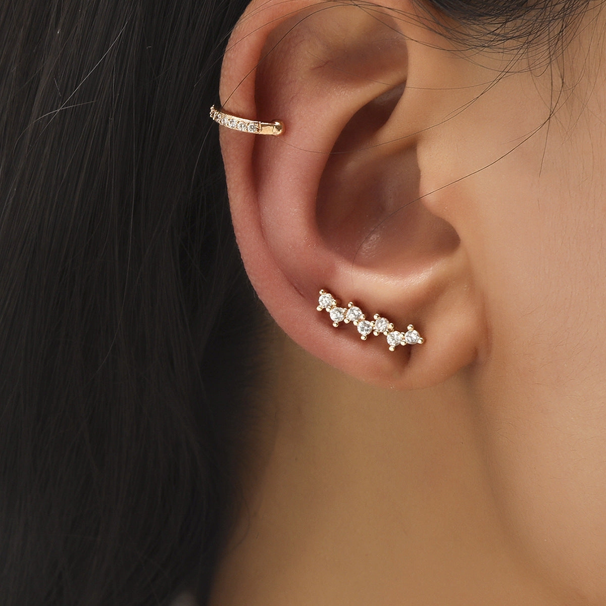 Wholesale Star Flower Alloy Stud Earrings Set