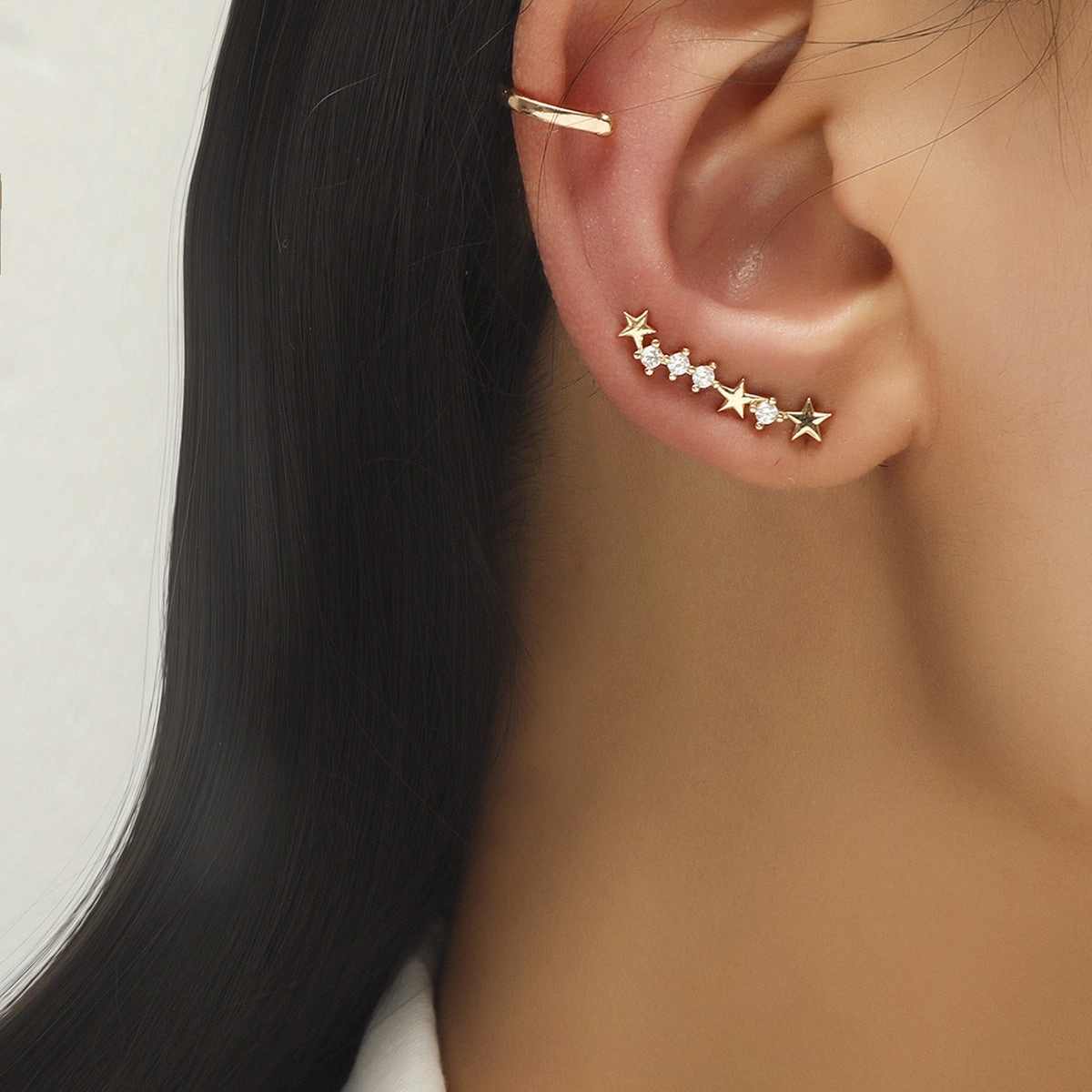 Wholesale Star Flower Alloy Stud Earrings Set