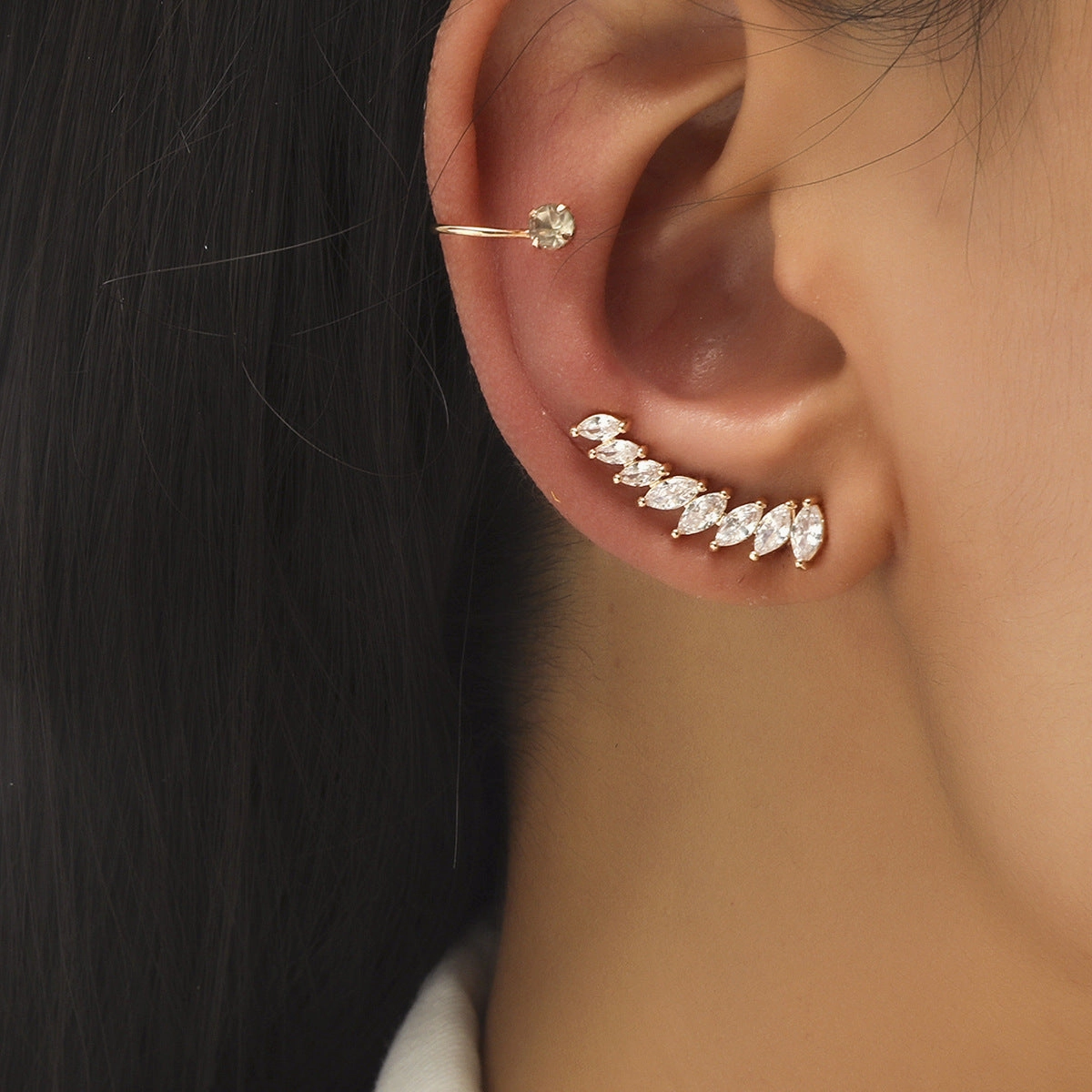 Wholesale Star Flower Alloy Stud Earrings Set