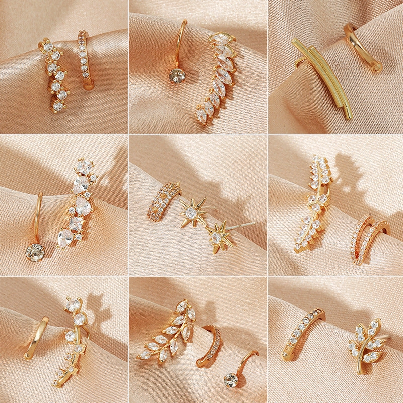 Wholesale Star Flower Alloy Stud Earrings Set