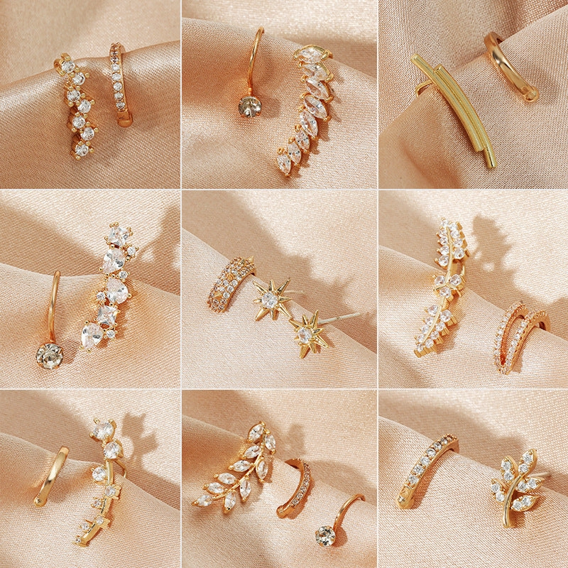 Wholesale Star Flower Alloy Stud Earrings Set