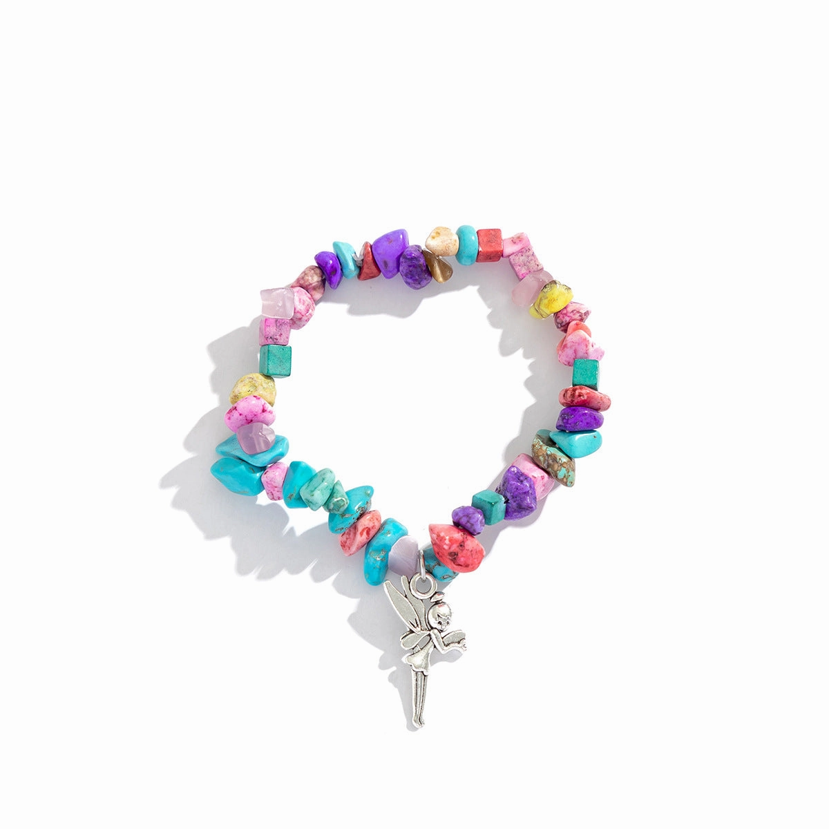 Wholesale Star Heart Fish Pendant Crushed Stone Colorful Bracelet
