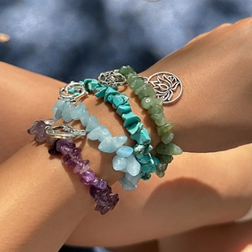 Wholesale Star Heart Fish Pendant Crushed Stone Colorful Bracelet