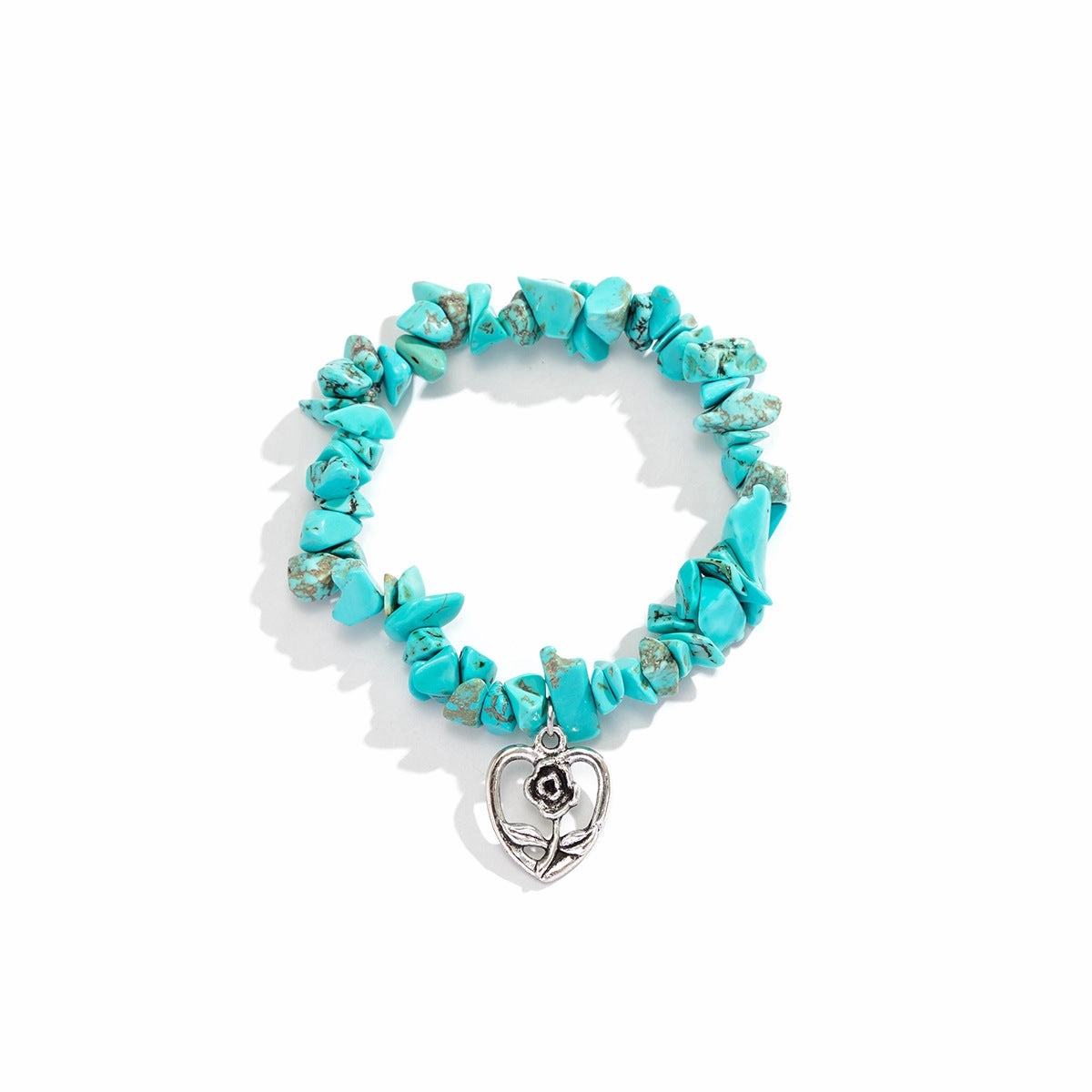 Wholesale Star Heart Fish Pendant Crushed Stone Colorful Bracelet