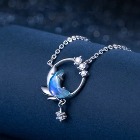 Wholesale Star Moon Companion Clavicle Copper Necklaces