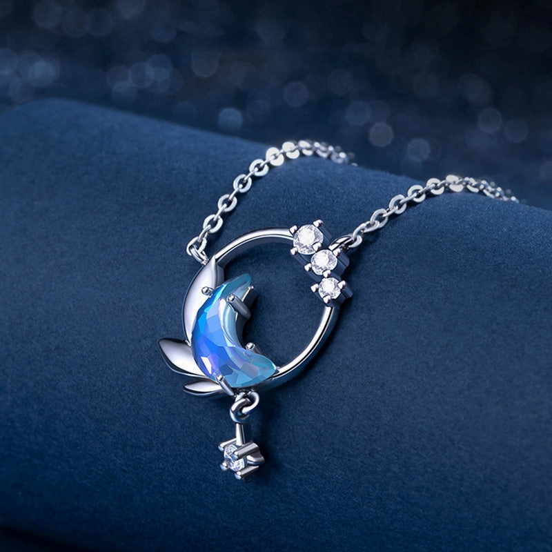 Wholesale Star Moon Companion Clavicle Copper Necklaces