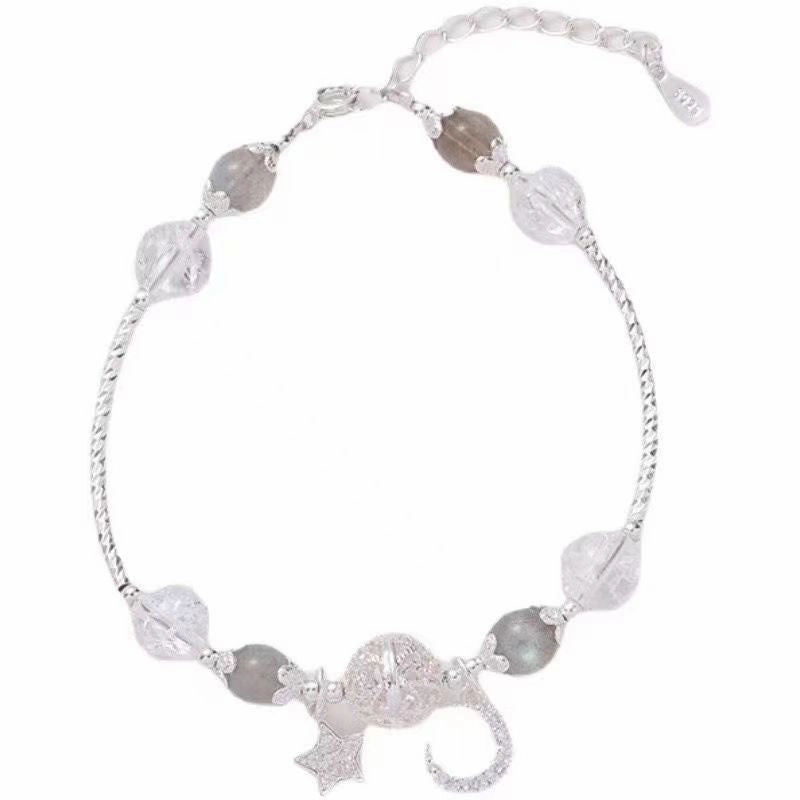 Wholesale Star Moon Moonstone Beaded Bracelet