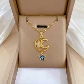 Wholesale Star Moon Stainless Steel Necklaces