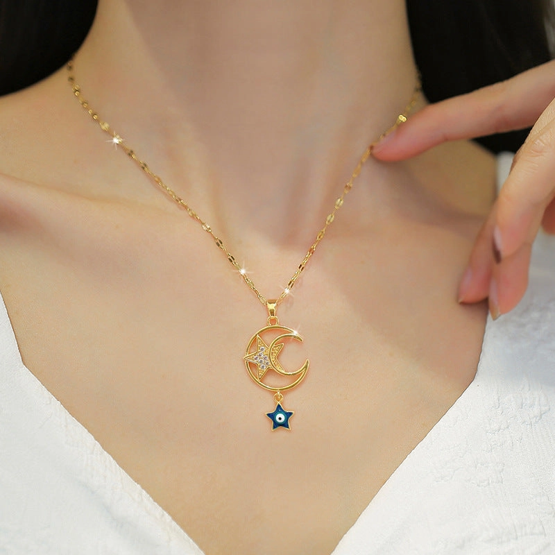 Wholesale Star Moon Stainless Steel Necklaces