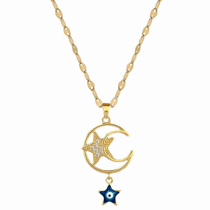 Wholesale Star Moon Stainless Steel Necklaces
