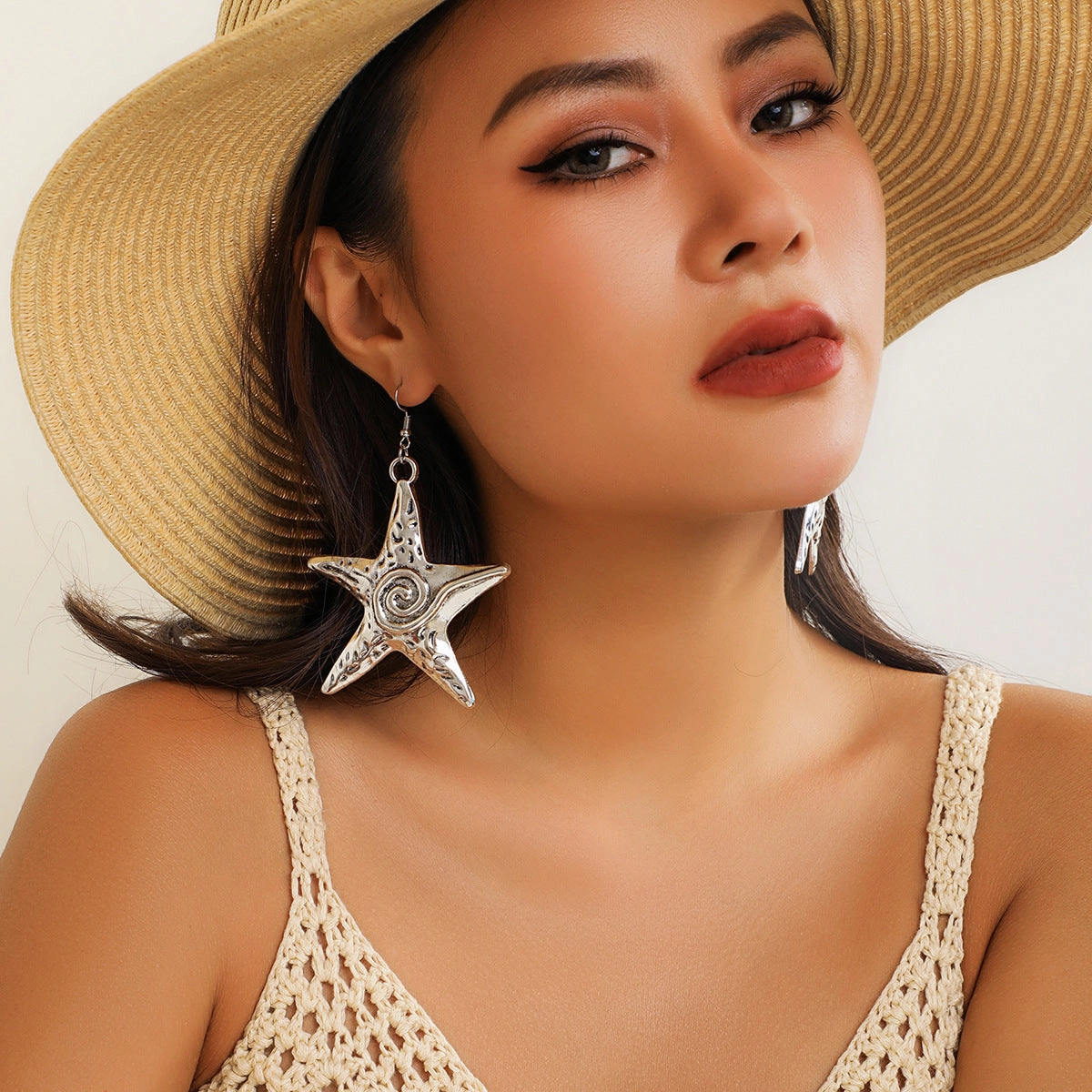 Wholesale Starfish Metal Earrings